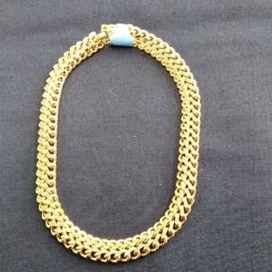 Monet Gold Tone Double Curb Chain Necklace